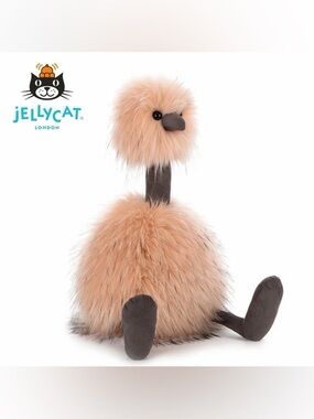 Retired Jellycat Peach Fuzz Fluffy Bird Plush